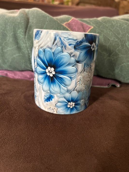Blue flower mug