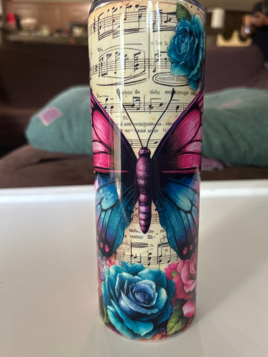 Butterfly music and flowers